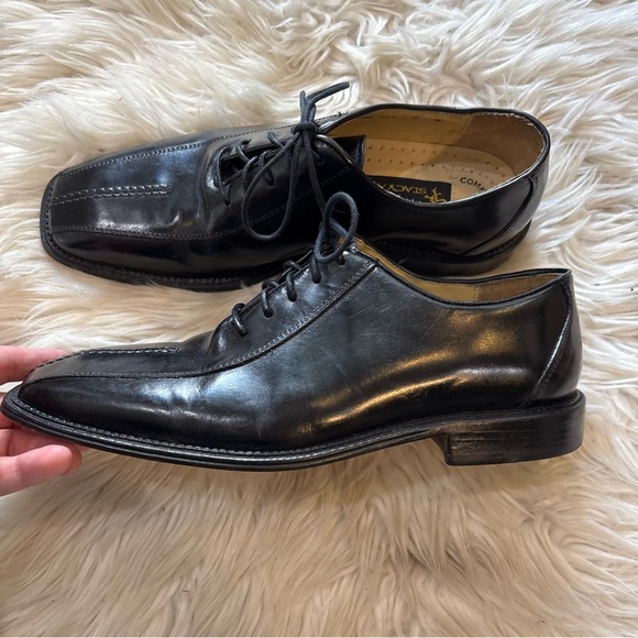 Stacy Adams Solid Black Genuine Leather Lace Up Dress Shoes Men’s Size 8M - Picture 2 of 8